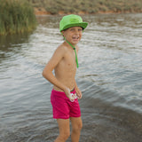 "Brights" Ribbed Hot Pink Swim Trunks