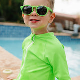 "Green Gecko" Solid Ribbed Sunsuit