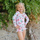 The "Bella" Ruffle Rashguard Suit