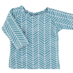 blue herringbone print Rashguard swimwear for kids