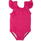 Hot Pink Ruffle Shoulder One Piece