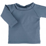 Ribbed Slate Blue Rashguard Top