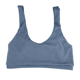 Ribbed Slate Blue Women's Scoop Neck Top