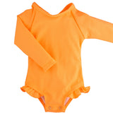 SS2026 "Brights" Neon Orange Ruffle Rashguard Suit