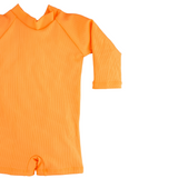 SS2026 "Brights" Neon Orange Solid Ribbed Sunsuit