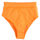 SS2026 "Brights" Neon Orange Women's High Waist Bikini Bottoms