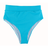 "Brights" Blue Curaco Women's High Waist Bikini Bottoms