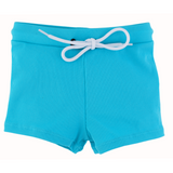 "Brights" Ribbed Blue Curaco Swim Trunks