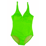 "Brights" Gecko Green Ribbed Women's One Piece