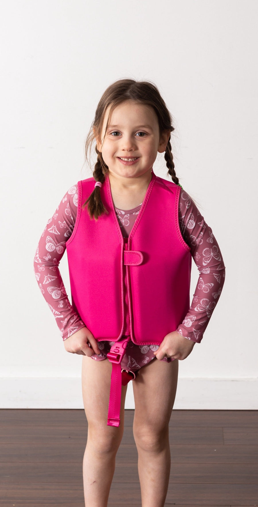 bright pink float vest