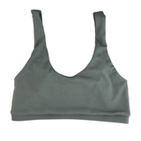 Ribbed Dark Green Women's Scoop Neck Top