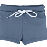 Ribbed Slate Blue Swim Trunks