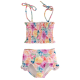 SS2026 The "Isabella" Girls High Waist Smocked Bikini