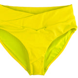 *Brights* Neon Yellow Ribbed Mid Rise Cross Front Bottoms