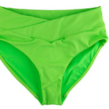 "Brights" Neon Green Ribbed Mid Rise Cross Front Bottoms