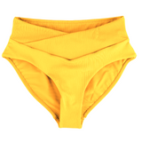*Brights* Neon Orange Ribbed Mid Rise Cross Front Bottoms