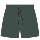 Solid Green Ribbed Adult Swim Trunks