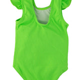 Green Gecko Ruffle Shoulder One Piece