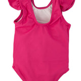 Hot Pink Ruffle Shoulder One Piece