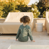 Solid Green Ribbed Sunsuit