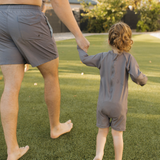 Solid Purple Ribbed Sunsuit