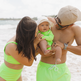 *Brights* Green Gecko Adult Swim Trunks