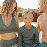 Ribbed Green Rashguard Top