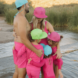 "Brights" Ribbed Hot Pink Swim Trunks