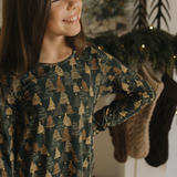 Holiday Bamboo Girls Nightgown - Evergreen Glow