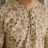 Holiday Bamboo Men's Jogger Set - Gingerbread Lane