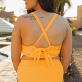 *Brights* Neon Orange V-Cup Crossback Bikini Top