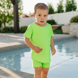 "Brights" Neon Green Round Hem T-Shirt Rashguard