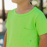 "Brights" Neon Green Round Hem T-Shirt Rashguard