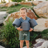 Ribbed Dark Green Swim Trunks