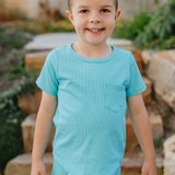 "Brights" Blue Curaco Round Hem T-Shirt Rashguard