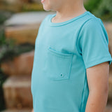 "Brights" Blue Curaco Round Hem T-Shirt Rashguard