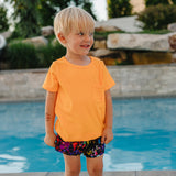 "Brights" Neon Orange Round Hem T-Shirt Rashguard