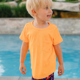 "Brights" Neon Orange Round Hem T-Shirt Rashguard