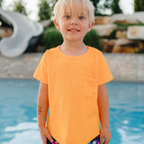 "Brights" Neon Orange Round Hem T-Shirt Rashguard