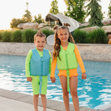 "Brights" Neon Orange Ruffle Rashguard Suit
