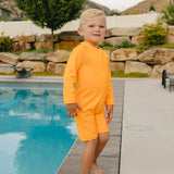 SS2026 "Brights" Neon Orange Solid Ribbed Sunsuit