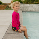 SS2026 "Brights" Ribbed Hot Pink Rashguard