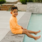 SS2026 "Brights" Ribbed Neon Orange Swim Trunks