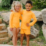 SS2026 "Brights" Ribbed Neon Orange Swim Trunks