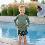 SS2026 Ribbed Dark Green Rashguard Top