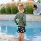 SS2026 Ribbed Dark Green Rashguard Top