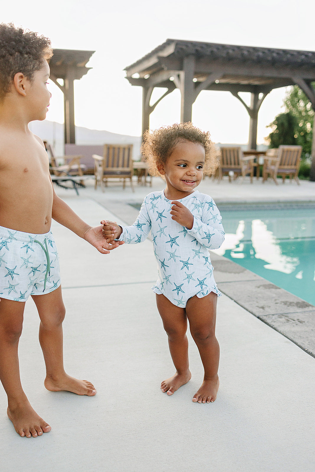 boy swim shorts, family matching, upf swimwear