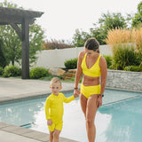 *Brights* Neon Yellow V-Cup Crossback Bikini Top