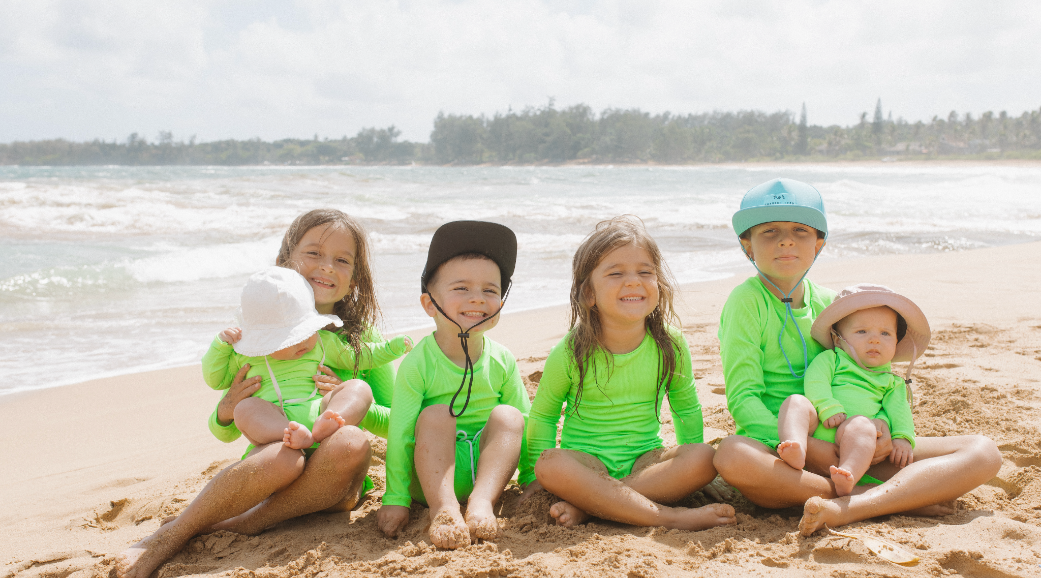 bright green upf 50 kids swimwear