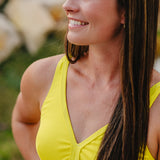 "Brights" Neon Yellow Ribbed Women's One Piece